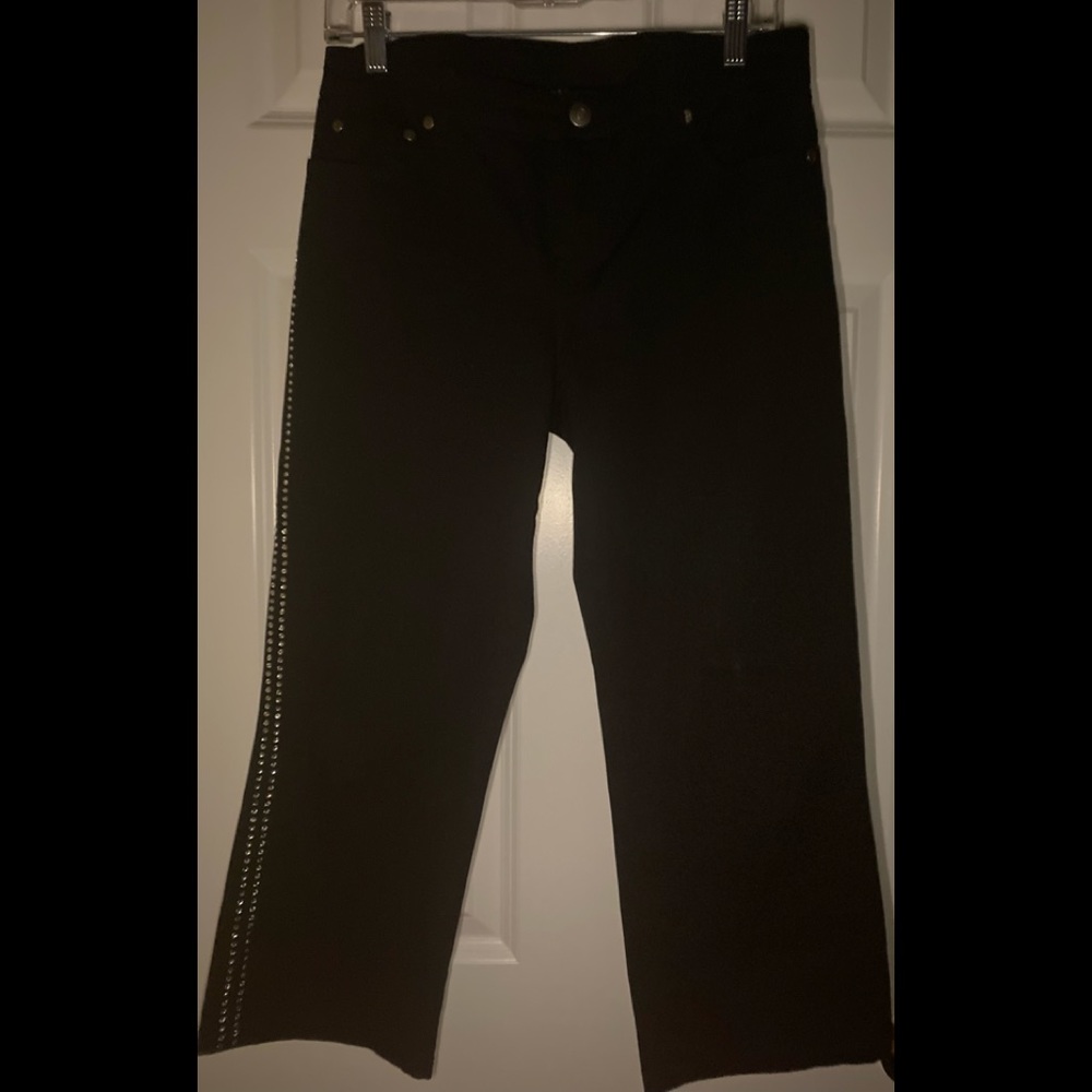 EUC R & B Collections black short pants with bling.
